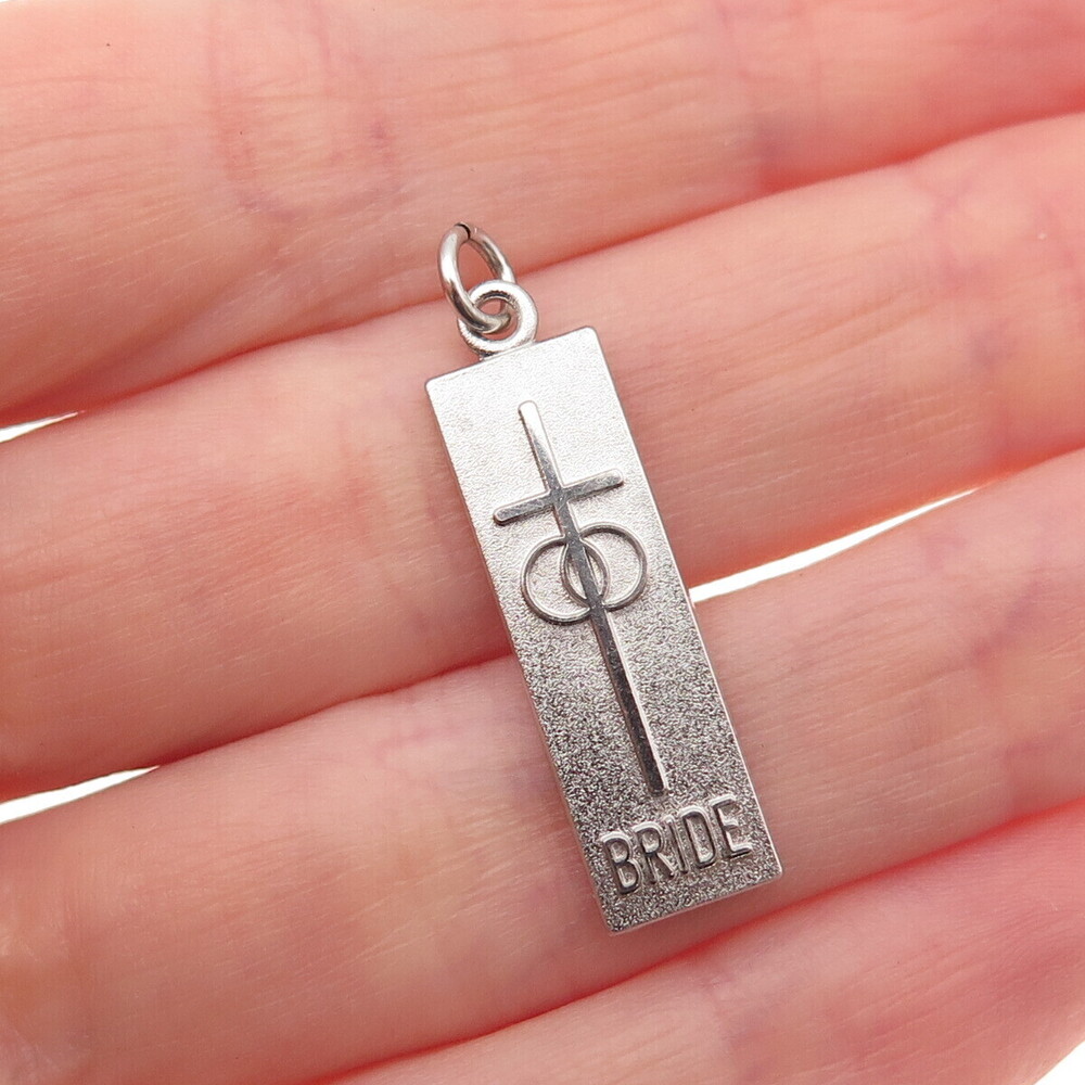 Antaya 925 Sterling Silver Vintage Bride Cross Charm Pendant